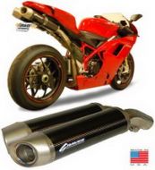 Graves Motorsports Cat. Eliminator Slip-on Exhaust Stainless Steel w/Carbon Fiber Silencers